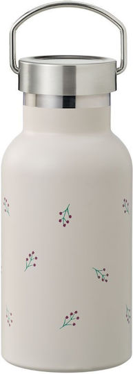 Fresk Kids Water Bottle Thermos Stainless Steel with Straw Non Spill Beige 350ml