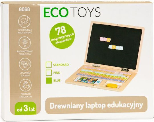 Ecotoys Laptop G068 Πίνακας Μαγνητικός / Μαυροπίνακας 30x22x22εκ. Blue