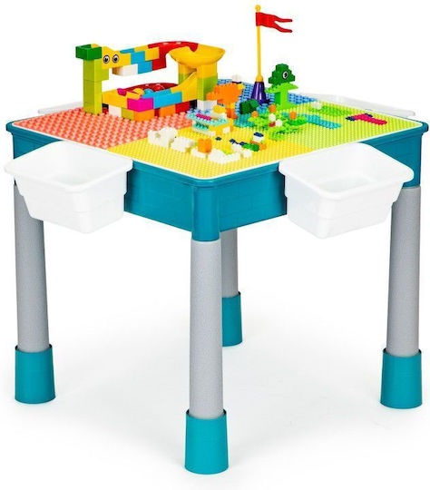 Multistore Kids Table with Chairs Made of Blue Plastic Ecotoys