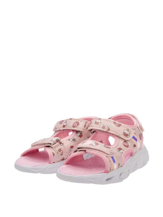 Scarpy Kids' Sandals with Velcro & Lights Pink