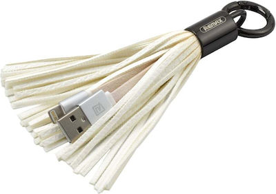 Remax Tassels Ring RC-053i Schlüsselanhänger USB-A zu Lightning Kabel Weiß 0.08m