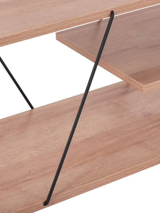TV Stand Wooden Tars Black / Natural L120xW32xH33cm