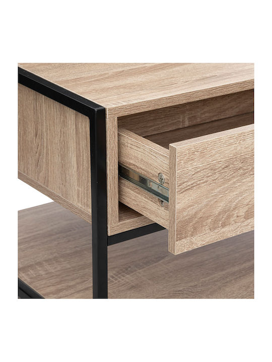 Rectangular Central Coffee Table Aliaj Wooden with Drawers Beige W100xL40xH50cm