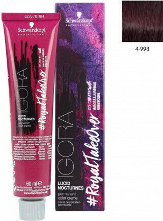 Schwarzkopf Igora Royal Takeover Lucid Nocturnes Боя За Коса 4-998 Средно Кестеняво Интензивно Виолетово Червено 60ml