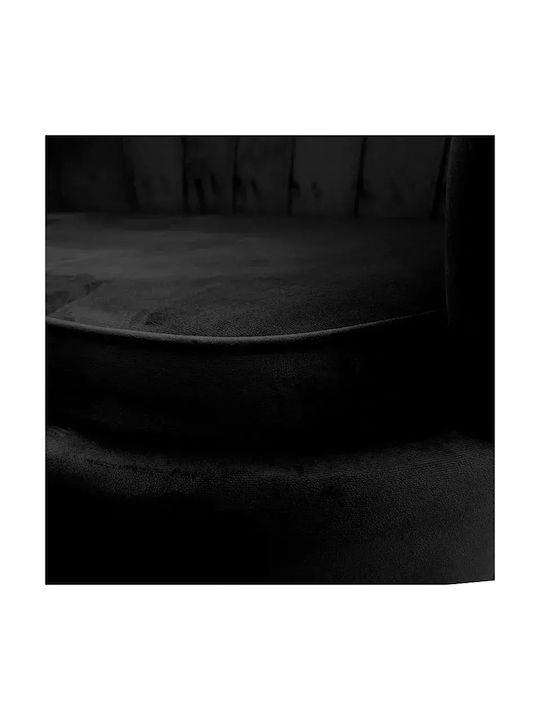 Daimon Two-Seater Couch Velvet Black Velvet-Black Metal 134x70x77cm