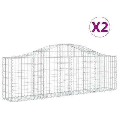 vidaXL Gabin-Box für Gartenzaun aus Stahl 200x30x80cm 2Stück