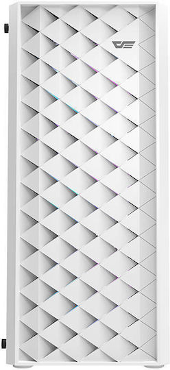 Darkflash DK351 Gaming Midi Tower Κουτί Υπολογιστή με Πλαϊνό Παράθυρο Λευκό
