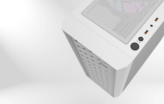Darkflash DK351 Gaming Midi Tower Κουτί Υπολογιστή με Πλαϊνό Παράθυρο Λευκό