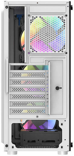 Darkflash DK151 Gaming Midi-Turm Computergehäuse mit Seitenfenster und RGB-Beleuchtung Weiß