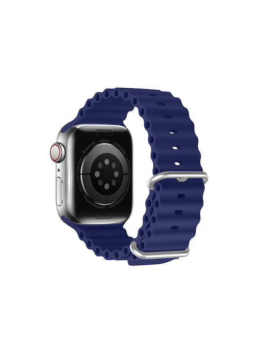 Dux Ducis Oceanwave Version Armband Silikon Marineblau (Apple Watch 8, 7, 6, 5, 4, 3, 2, SE)