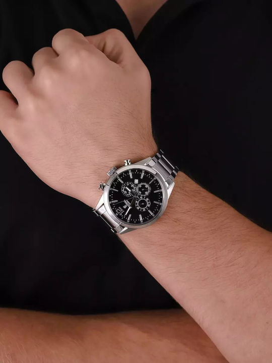 Festina Timeless Men's Watch 43.5mm Chronograph Battery with Silver Metal Bracelet