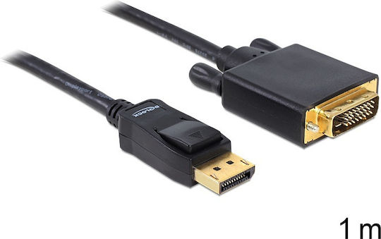 DeLock Кабел DVI-D мъжки - DisplayPort мъжки 1м Черен (82590)