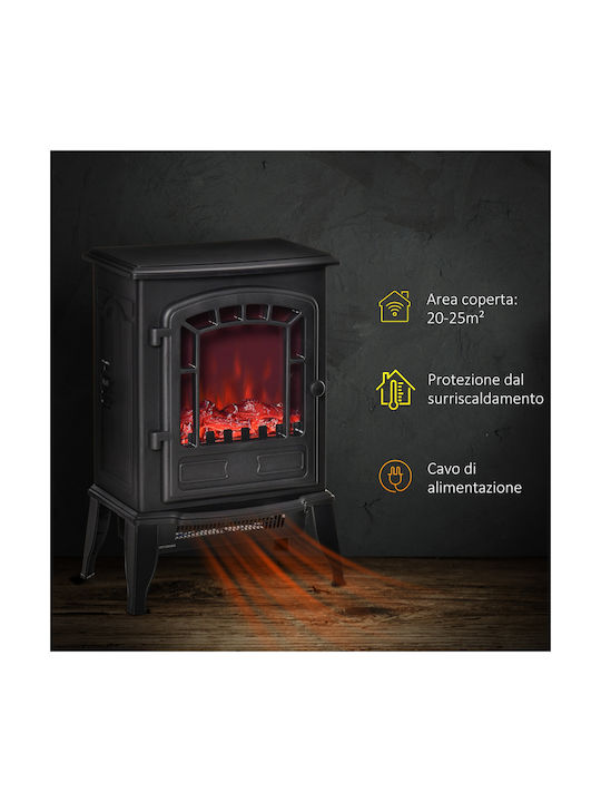 HomCom Boden Elektrischer Kamin 2000W 39x56cm Schwarz
