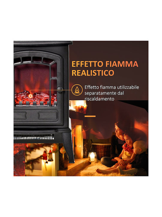 HomCom Boden Elektrischer Kamin 2000W 39x56cm Schwarz