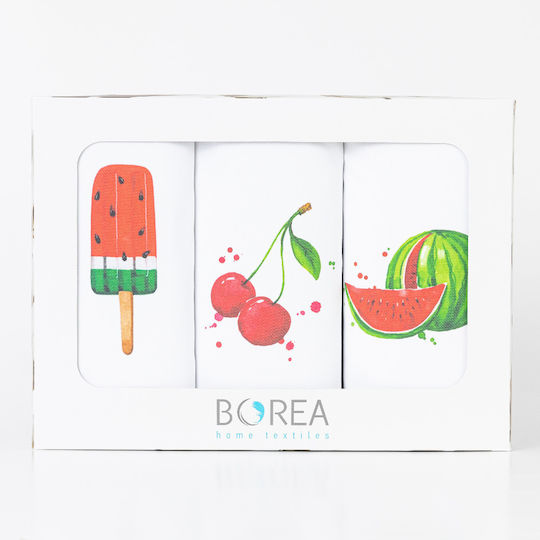 Borea Диня Чаена кърпа в Бял Цвят 50x70см 3бр