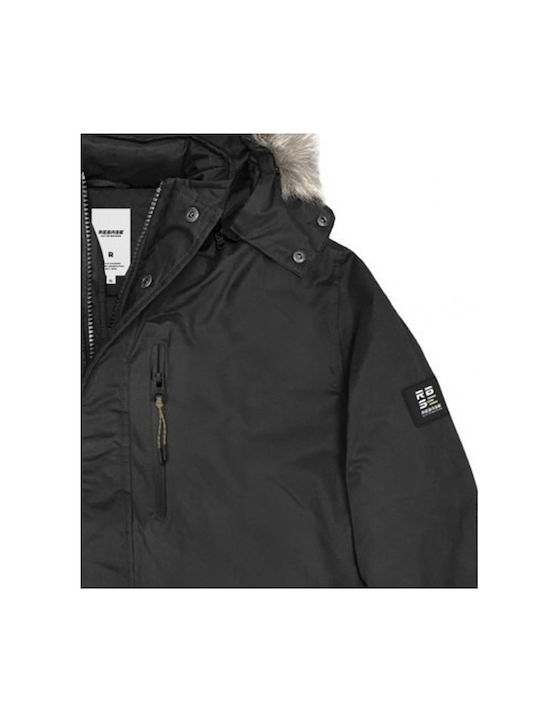 Rebase A Herren Winter Jacke Parka Schwarz