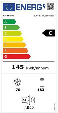 Liebherr Εντοιχιζόμενος Ψυγειοκαταψύκτης 253lt Total NoFrost Υ178.8xΠ57xΒ55εκ. Λευκός ICNc 5123