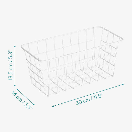 Navaris Επιτοίχιο Ράφι Μεταλλικό 30x13.5x14εκ. Λευκό