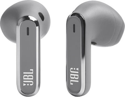 JBL Live Flex Ohrstöpsel Bluetooth-Freisprecheinrichtung Kopfhörer mit Ladeetui Silber