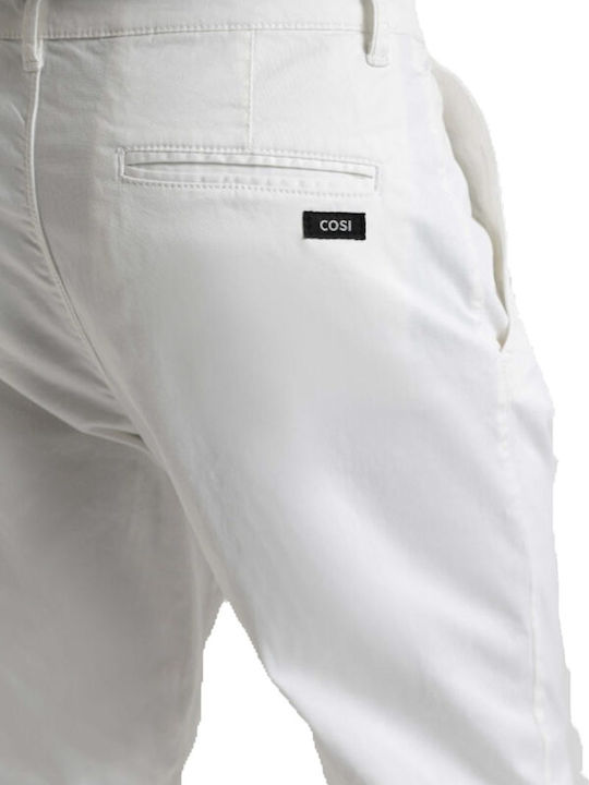 61 Rosetti Ανδρικό Παντελόνι Chino Ελαστικό Regular Fit Λευκό