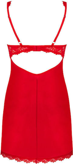 Obsessive Amor Cherris Sexy Σετ με Ρόμπα Chemise & Thong Κόκκινο