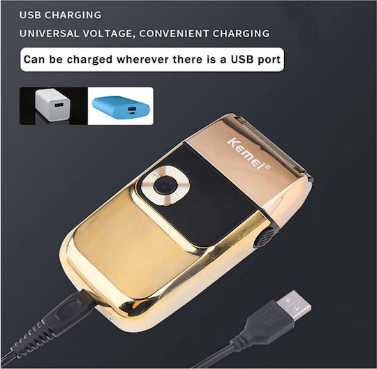 Kemei KM-2028 Gold Foil Electric Shaver Face Rechargeable