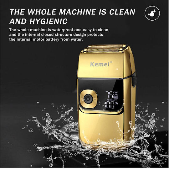 Kemei KM-2028 Gold Foil Electric Shaver Face Rechargeable