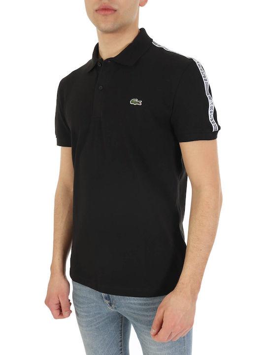 Lacoste Bluza Bărbătească cu Mânecă Scurtă Polo Neagră