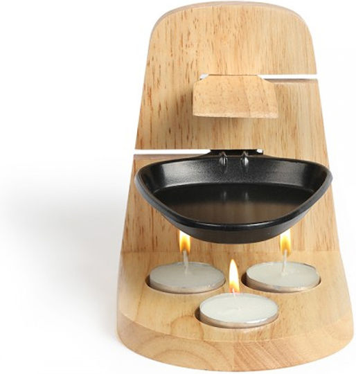 Livoo Metallic Fondue Pot with Tea Light for 10 Persons Beige