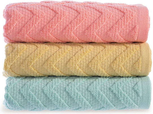 Nef-Nef Homeware Πετσέτα Προσώπου Gilian 50x90εκ. Coral Βάρους 550gr/m²