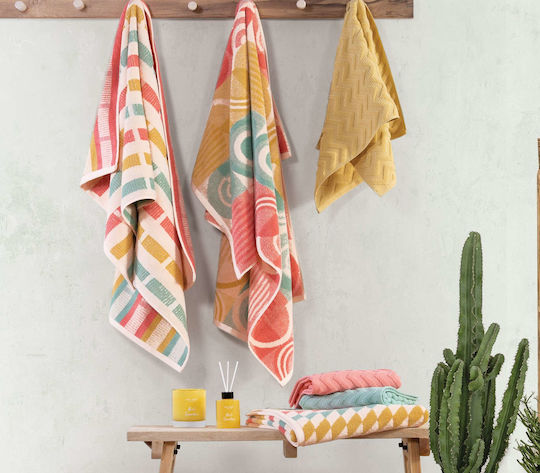 Nef-Nef Homeware Πετσέτα Προσώπου Gilian 50x90εκ. Coral Βάρους 550gr/m²