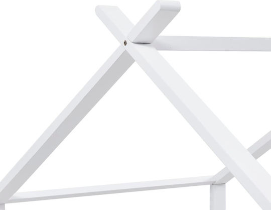Pat pentru Copii Single Alb pentru Saltea 90x200cm