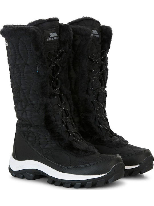Damenstiefel mit Pelz Schwarz