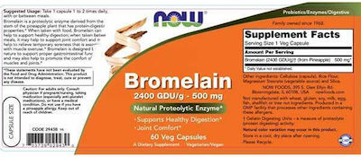 Now Foods Bromelain 500mg 60 φυτικές κάψουλες