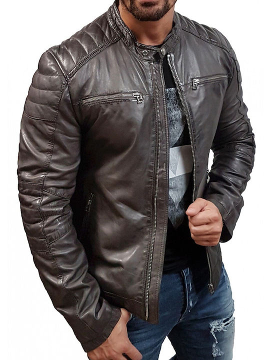 Goosecraft -102252003 - Gc Jacket 965 Sheep California - Dark Pewter - Leather jacket - brown