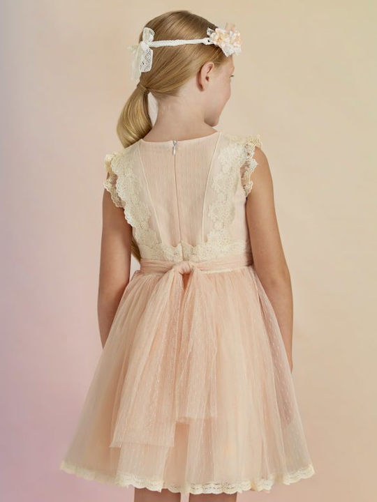 Abel & Lula Kids Dress Tulle Sleeveless Pink