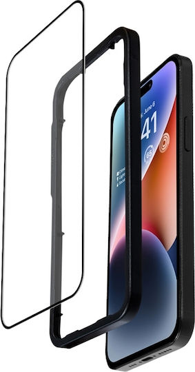 Crong Armour 3D 0.33mm Antibacterial Full Face Tempered Glass Μαύρο (iPhone 14 Pro)