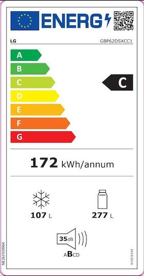 LG Kühl-Gefrierkombination 384Es Total NoFrost H203xB59.5xT67.5cm. Gray GBP62DSXCC1