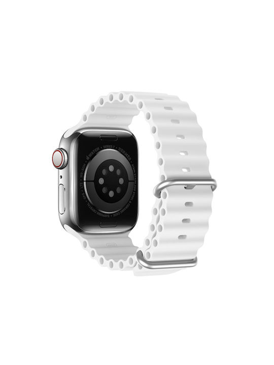 Dux Ducis Oceanwave Version Λουράκι Σιλικόνης Λευκό (Apple Watch 42/44/45mm)
