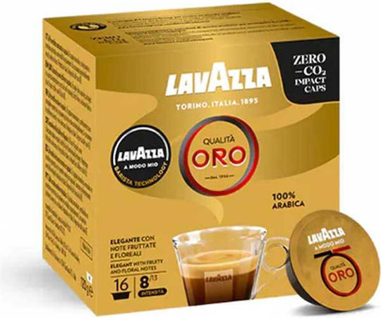 Lavazza Kapseln Espresso Oro Kompatibel mit Maschine LavAzza A Modo Mio 16Mützen