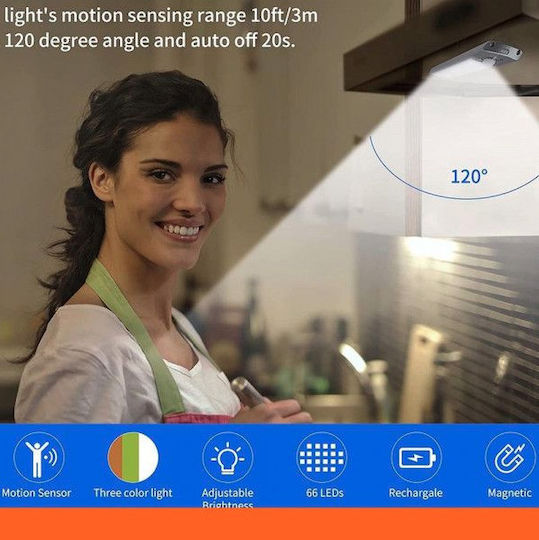 Sogo Rechargeable LED Light Linear for Cabinets with Battery Powered and Photocell Sophia 1pcs