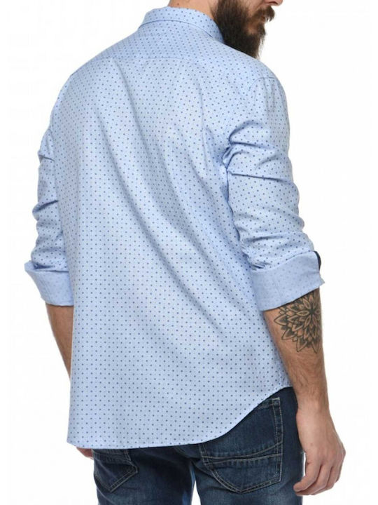 Brokers Jeans Men's Shirt Long Sleeve Cotton Light Blue