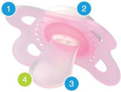 Mam Orthodontic Pacifiers Silicone Bunny-Penguin Pink-White Night with Case for 2-6 months 2pcs