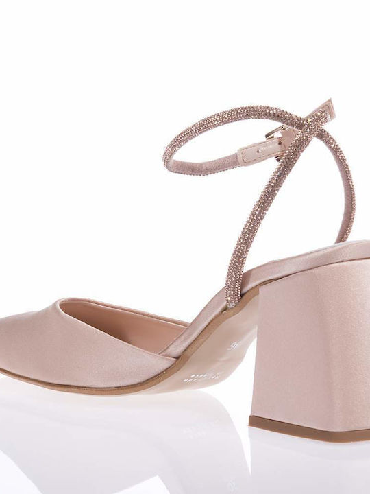 BEATRIS B790 NUDE PUMPS WITH RHINESTONES