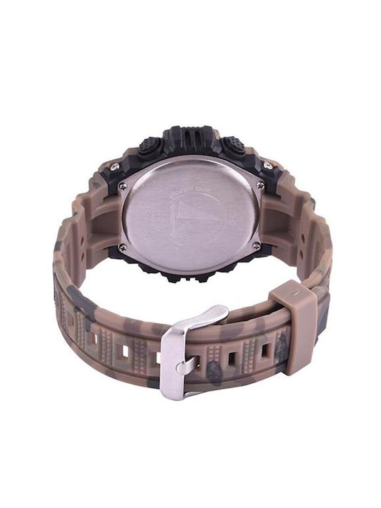Q&Q Ψηφιακό Ανδρικό Ρολόι 47mm Μπαταρίας με Καουτσούκ Λουράκι