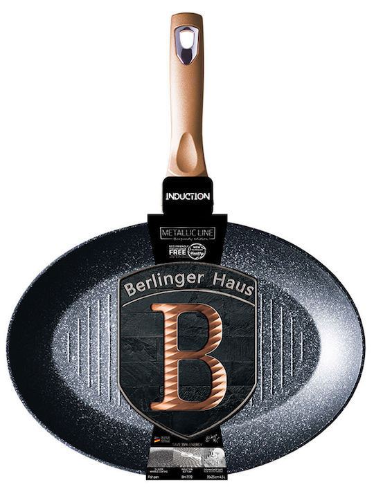 Berlinger Haus Metallic Line Grill made of Aluminum with Stone Coating 35cm