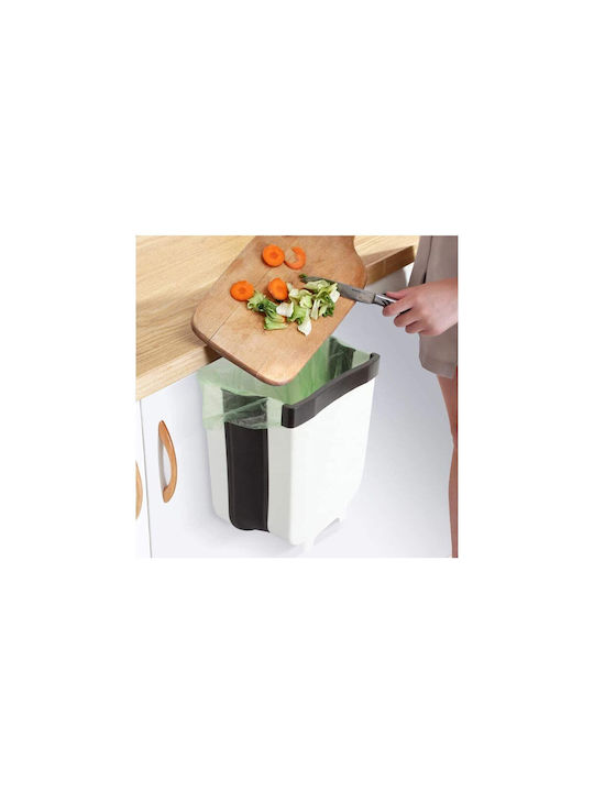 Coș De Gunoi Pentru Dulap Plastic Alb-Negru 8lt