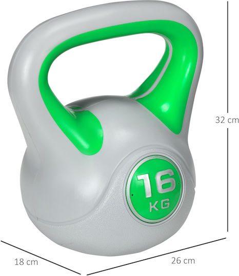 Sportnow A91-255V07GN Kettlebell от PVC 16кг Зелен