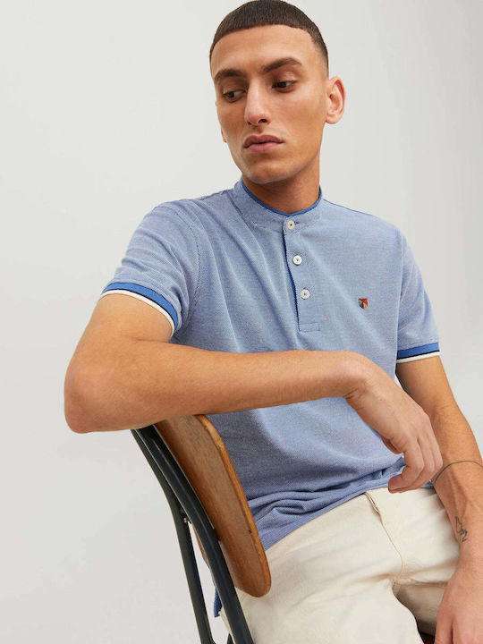 Kurzarm Herrenbluse Blau
