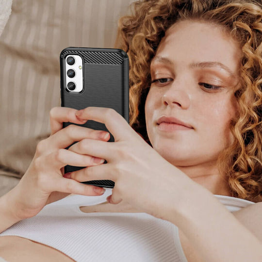 Hurtel Carbon Back Cover Σιλικόνης Μαύρο (Galaxy A34)